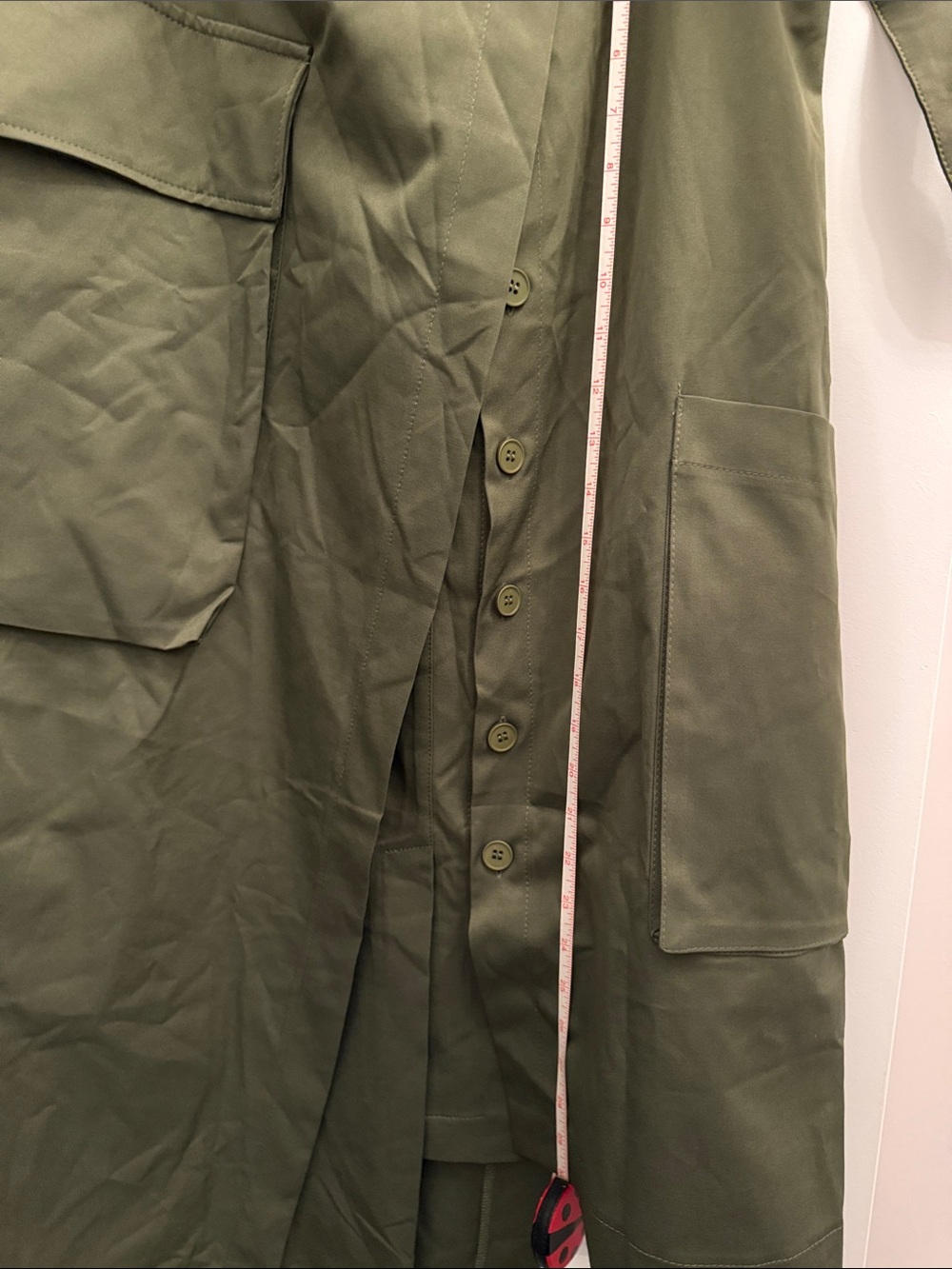 Olive Green Utility Button-Front Midi Skirt - Picture 7 of 7
